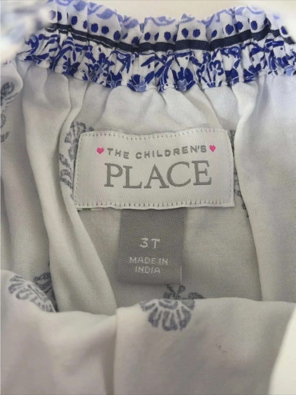 The Children's Place White Dress with Blue Floral Print - Picture 3 of 3